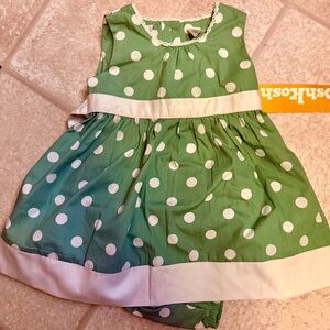OshKosh B’Gosh girls Polka Dot 9month Dress! New!!